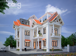 thiết kế biệt thự tân cổ điển, biệt thự anh định